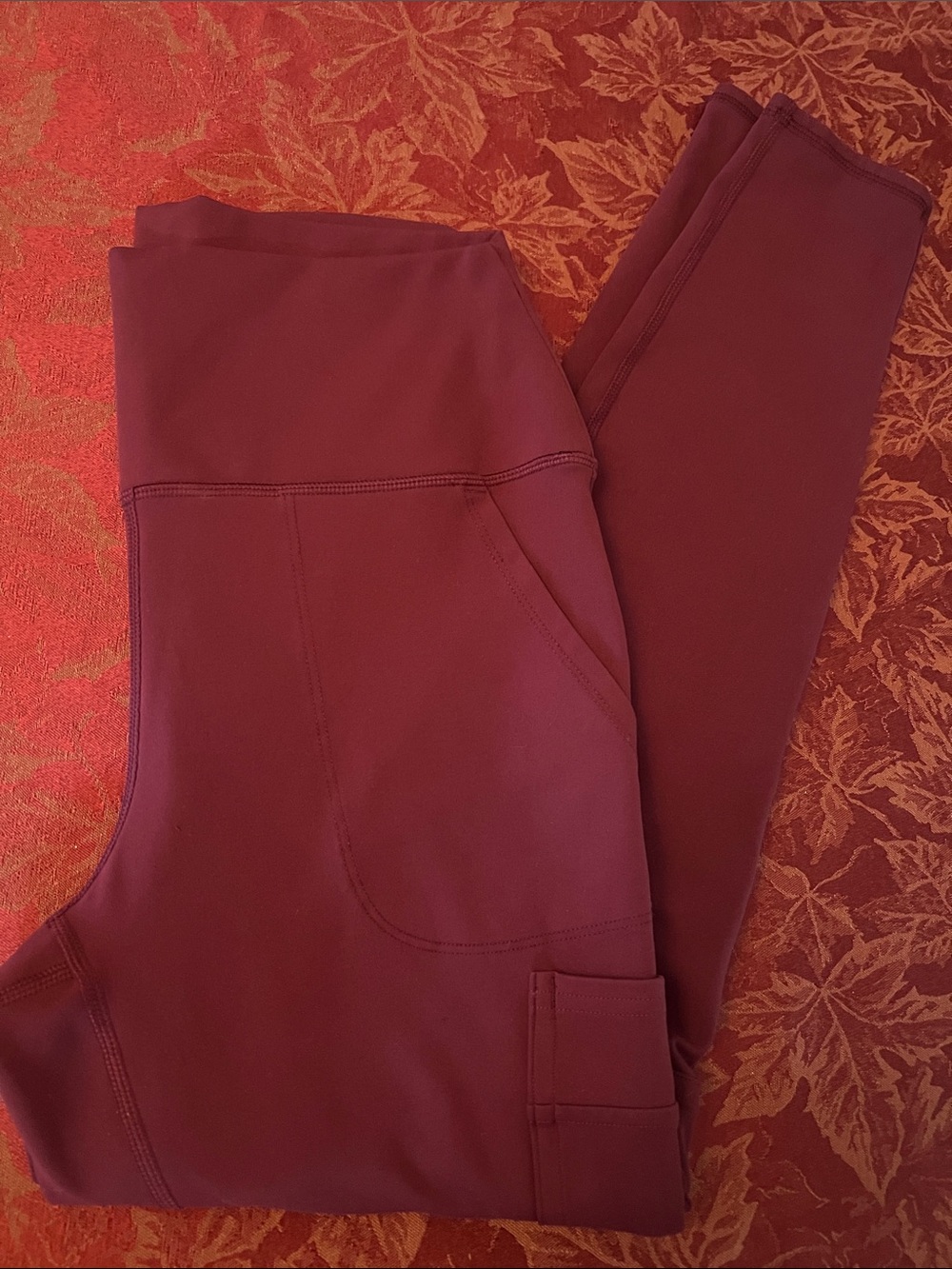 Spyder High-Waist Burgandy 4 Pocket Leggings L